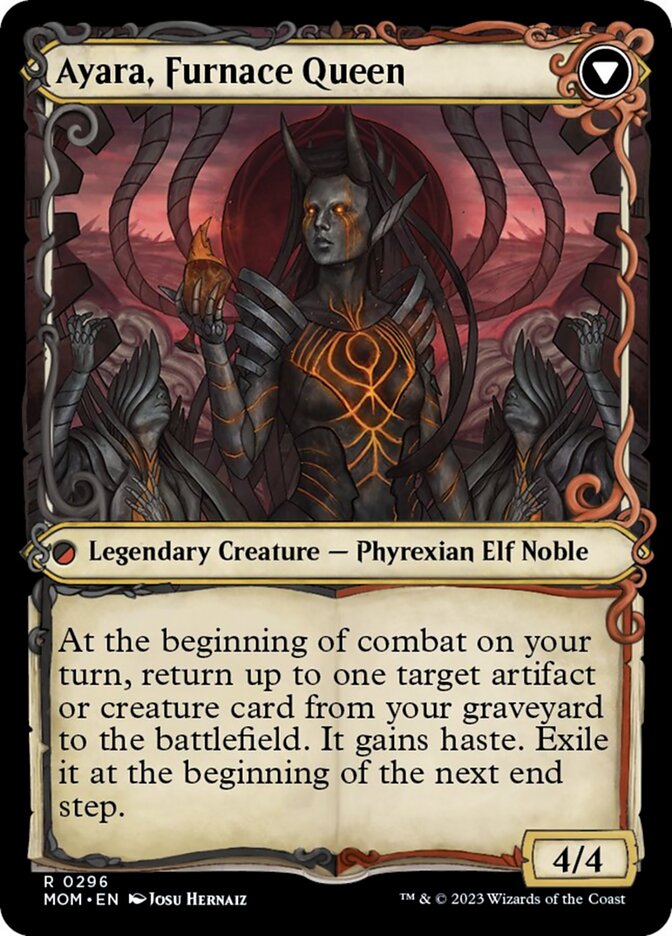 Ayara, Widow of the Realm // Ayara, Furnace Queen (Showcase Planar Booster Fun) [March of the Machine] | Devastation Store