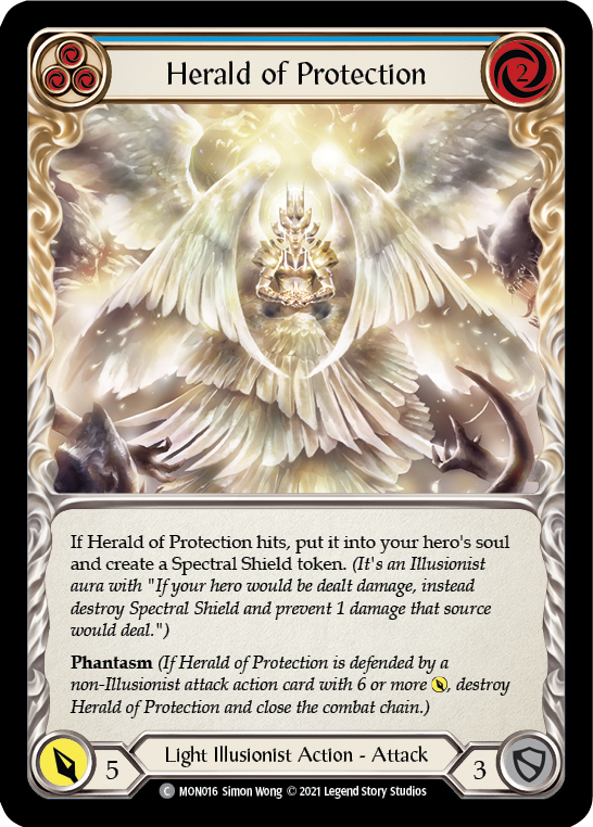 Herald of Protection (Blue) [MON016] 1st Edition Normal - Devastation Store | Devastation Store