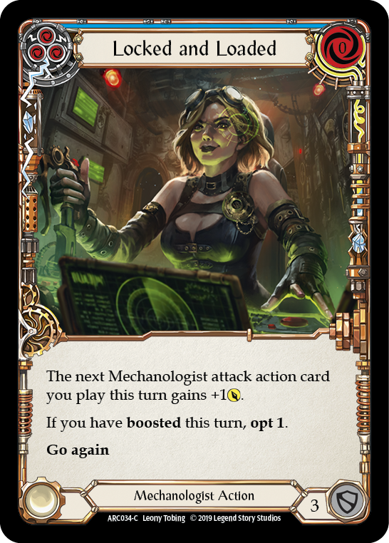 Locked and Loaded (Blue) [ARC034-C] 1st Edition Rainbow Foil - Devastation Store | Devastation Store