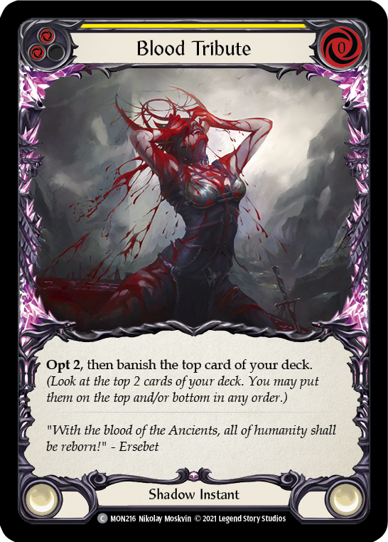 Blood Tribute (Yellow) [MON216] 1st Edition Normal - Devastation Store | Devastation Store