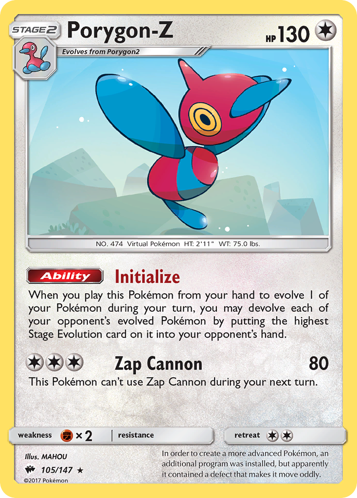 Porygon-Z (105/147) [Sun & Moon: Burning Shadows] | Devastation Store