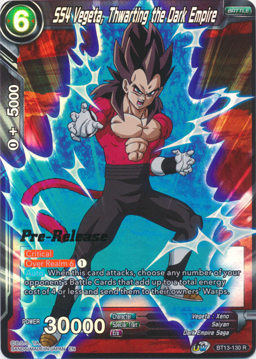 SS4 Vegeta, Thwarting the Dark Empire (BT13-130) [Supreme Rivalry Prerelease Promos] | Devastation Store