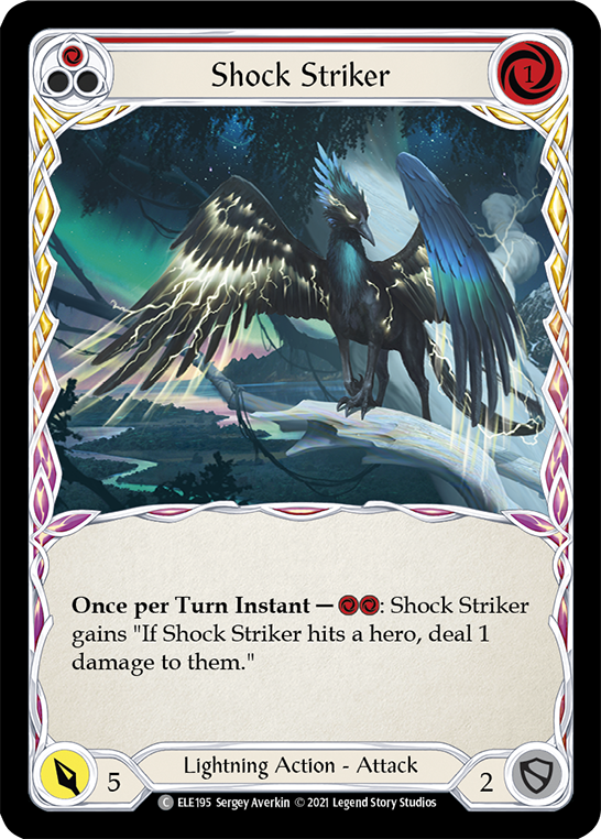 Shock Striker (Red) [ELE195] (Tales of Aria)  1st Edition Rainbow Foil | Devastation Store