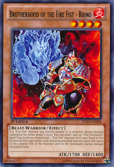 Brotherhood of the Fire Fist - Rhino [LTGY-EN028] Rare | Devastation Store
