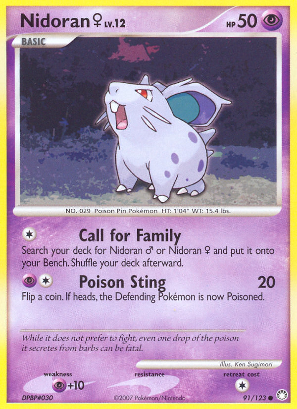 Nidoran (91/123) (Female) [Diamond & Pearl: Mysterious Treasures] | Devastation Store