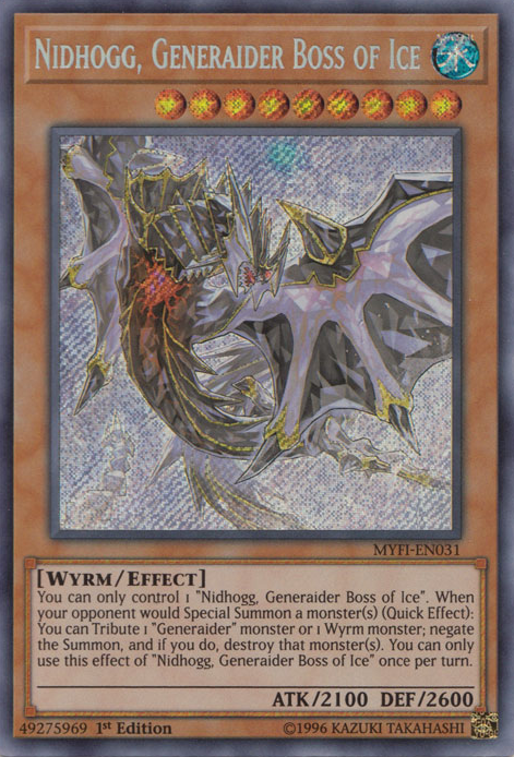 Nidhogg, Generaider Boss of Ice [MYFI-EN031] Secret Rare | Devastation Store