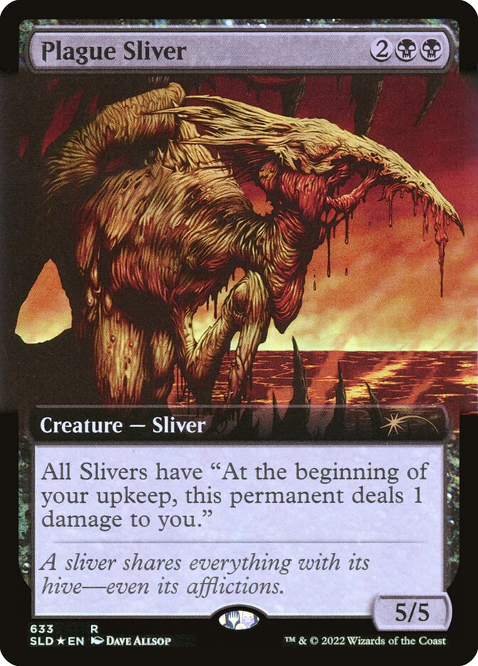 Plague Sliver (Extended Art) (Step-and-Compleat Foil) [Secret Lair Drop Promos] | Devastation Store