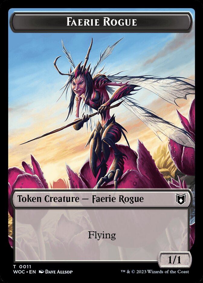 Faerie Rogue // Faerie (0011) Double-Sided Token [Wilds of Eldraine Commander Tokens] | Devastation Store