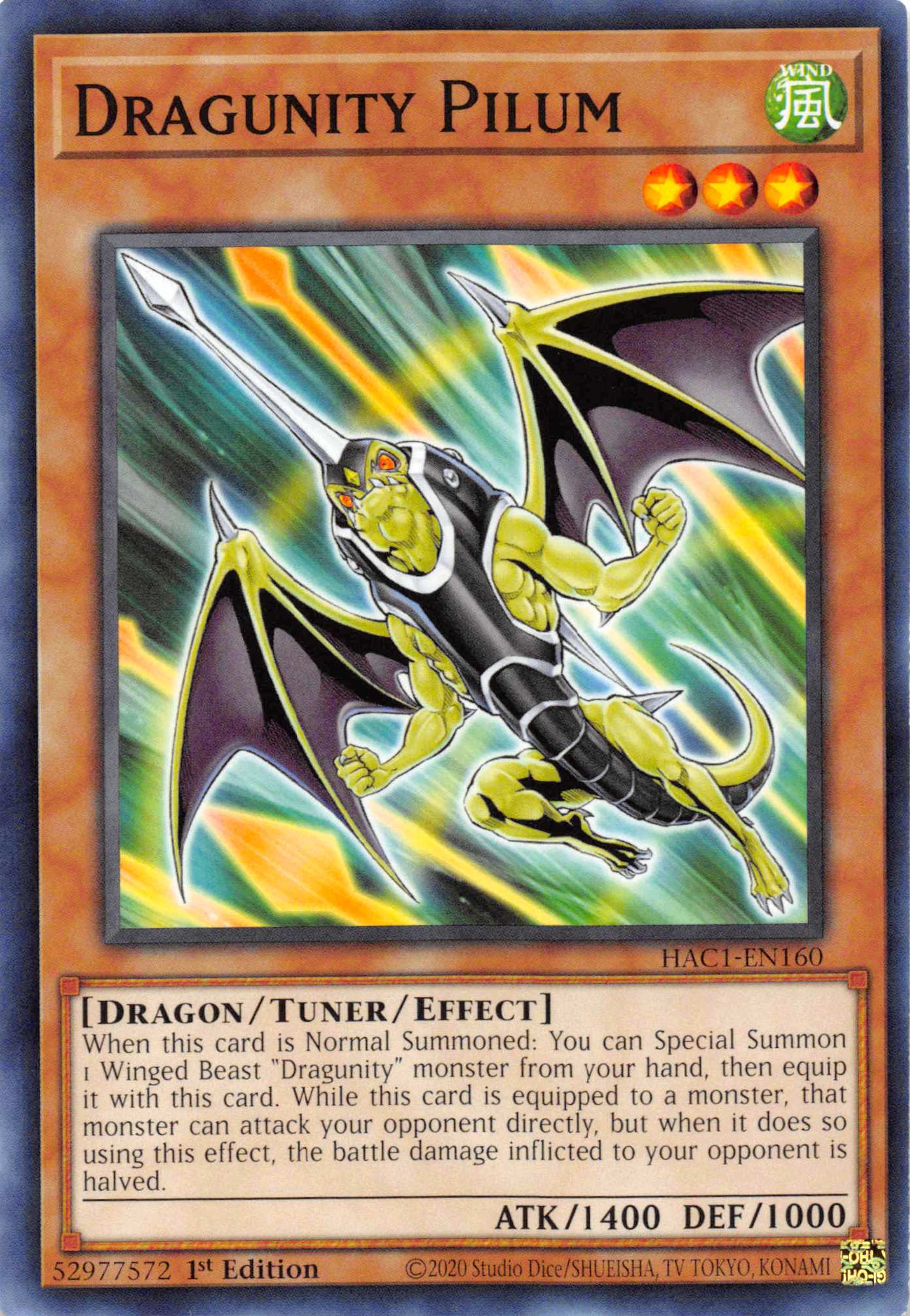 Dragunity Pilum [HAC1-EN160] Common | Devastation Store