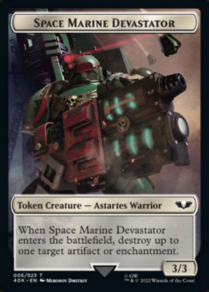 Soldier (002) // Space Marine Devastator Double-Sided Token [Universes Beyond: Warhammer 40,000 Tokens] | Devastation Store