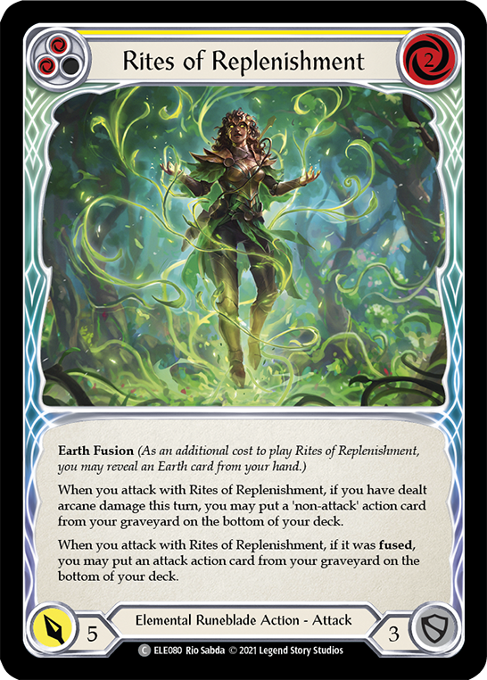 Rites of Replenishment (Yellow) [ELE080] (Tales of Aria)  1st Edition Normal | Devastation Store