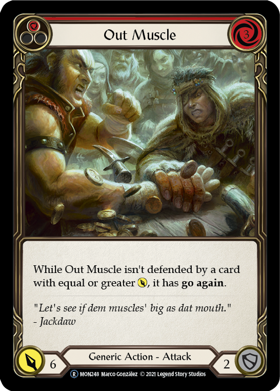Out Muscle (Red) (Rainbow Foil) [U-MON248-RF] Unlimited Edition Rainbow Foil | Devastation Store