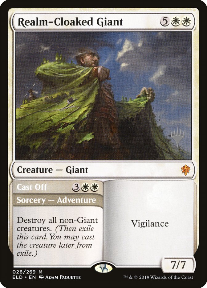 Realm-Cloaked Giant // Cast Off (Promo Pack) [Throne of Eldraine Promos] | Devastation Store