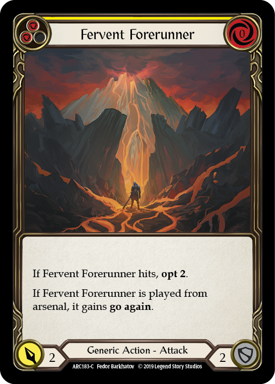 Fervent Forerunner (Yellow) [ARC183-C] 1st Edition Rainbow Foil - Devastation Store | Devastation Store