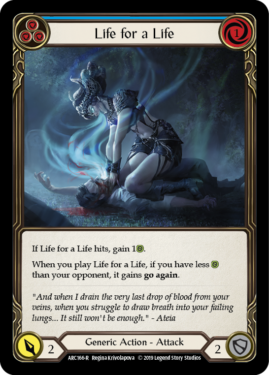 Life for a Life (Blue) [ARC166-R] 1st Edition Rainbow Foil - Devastation Store | Devastation Store