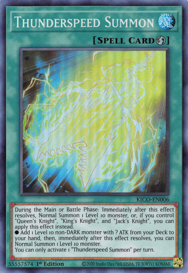 Thunderspeed Summon (Super Rare) [KICO-EN006] Super Rare | Devastation Store