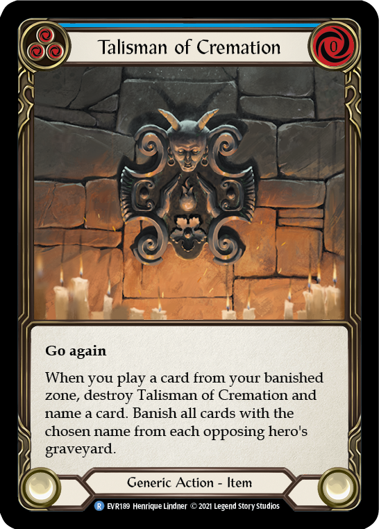 Talisman of Cremation [EVR189] (Everfest)  1st Edition Cold Foil | Devastation Store