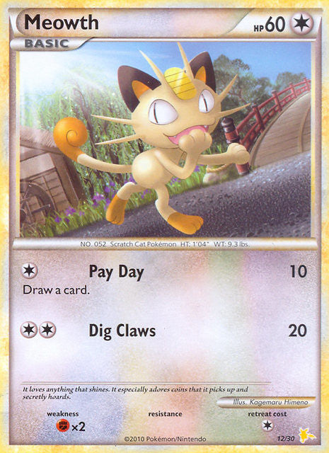 Meowth (12/30) [HeartGold & SoulSilver: Trainer Kit - Raichu] | Devastation Store