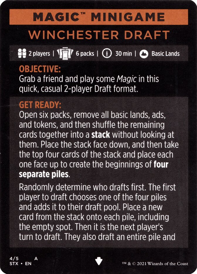 Winchester Draft (Magic Minigame) [Strixhaven: School of Mages Minigame] | Devastation Store