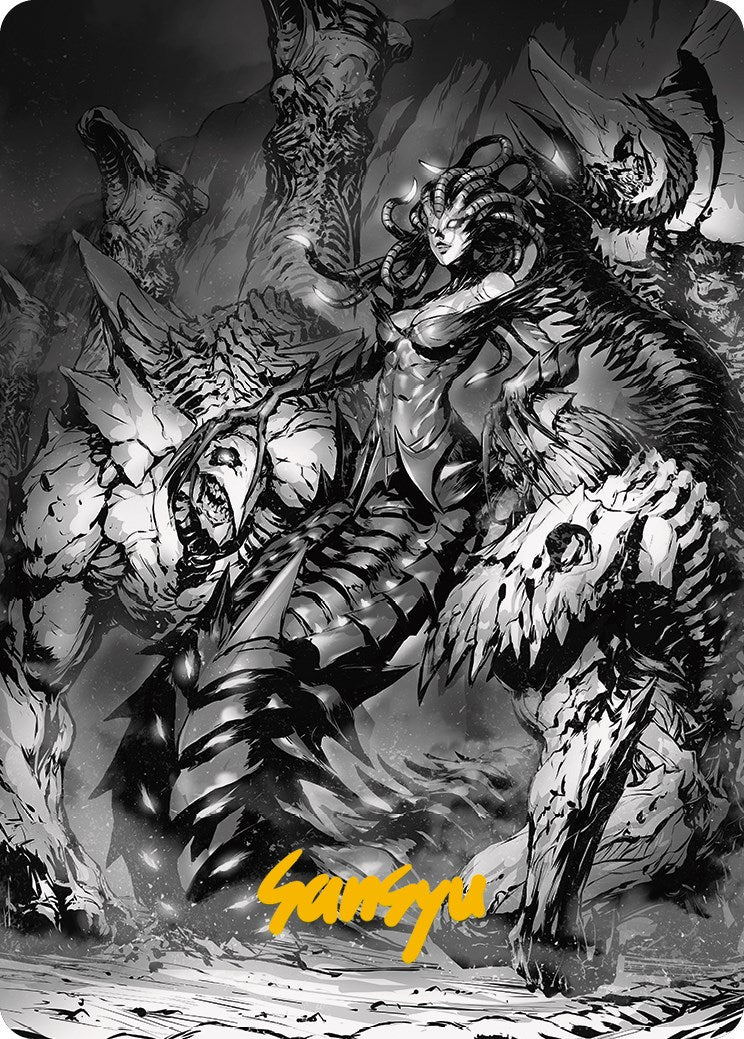 Vraska, Betrayal's Sting Art Card (Gold-Stamped Signature) [Phyrexia: All Will Be One Art Series] | Devastation Store