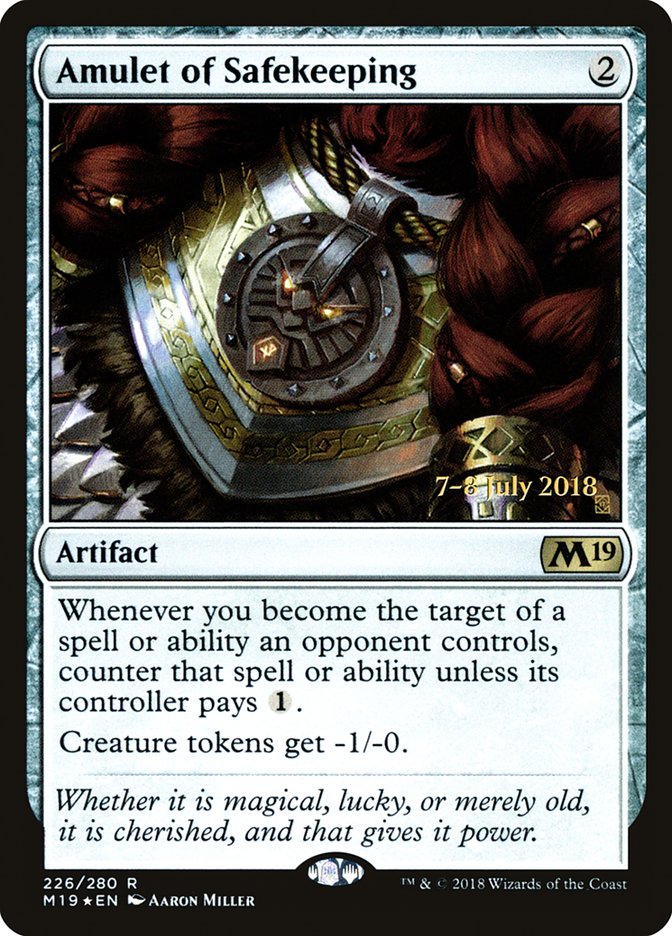 Amulet of Safekeeping  [Core Set 2019 Prerelease Promos] | Devastation Store