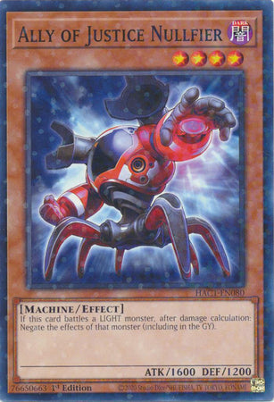 Ally of Justice Nullfier (Duel Terminal) [HAC1-EN080] Common | Devastation Store