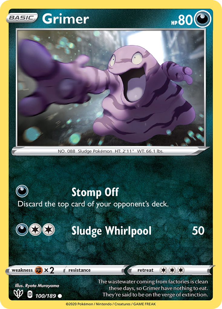 Grimer (100/189) [Sword & Shield: Darkness Ablaze] | Devastation Store