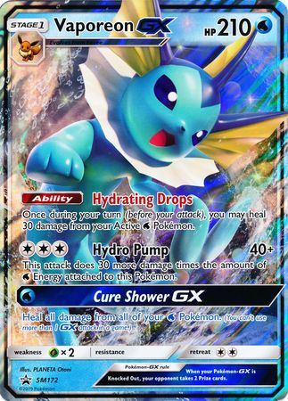 Vaporeon GX (SM172) (Jumbo Card) [Sun & Moon: Black Star Promos] | Devastation Store