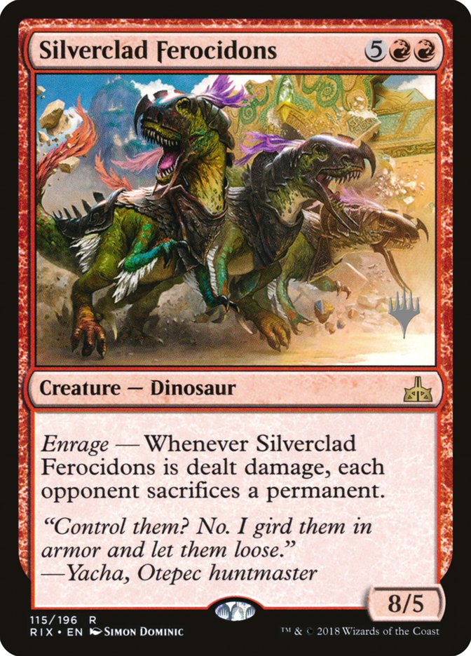 Silverclad Ferocidons (Promo Pack) [Rivals of Ixalan Promos] | Devastation Store