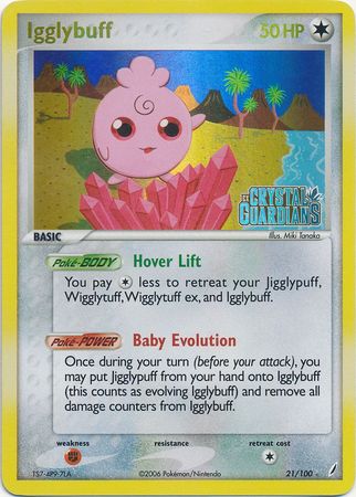 Igglybuff (21/100) (Stamped) [EX: Crystal Guardians] | Devastation Store