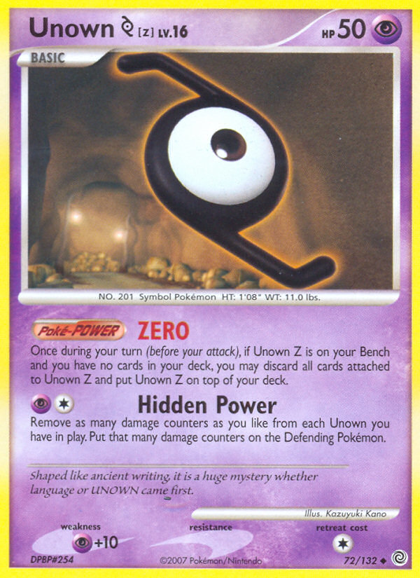 Unown Z (72/132) [Diamond & Pearl: Secret Wonders] | Devastation Store