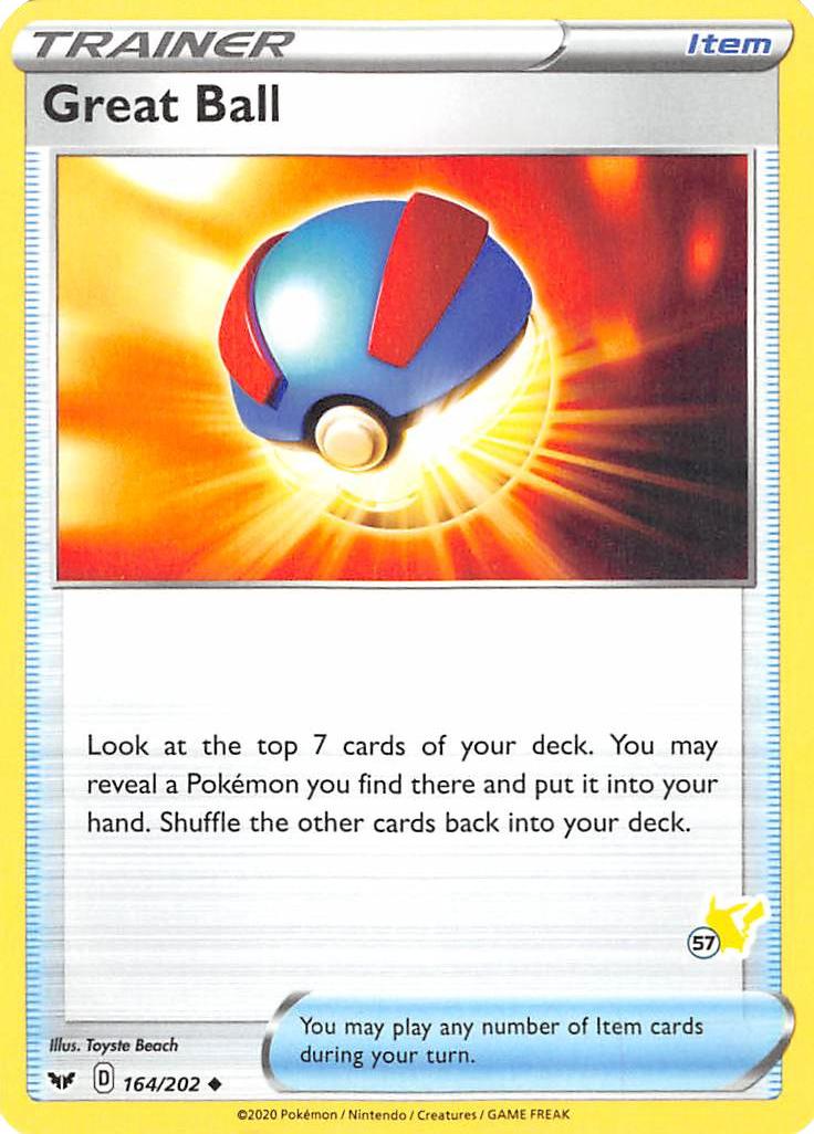 Great Ball (164/202) (Pikachu Stamp #57) [Battle Academy 2022] | Devastation Store