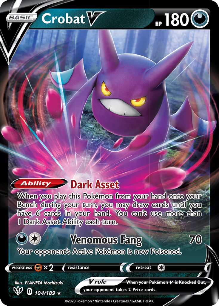 Crobat V (104/189) [Sword & Shield: Darkness Ablaze] | Devastation Store