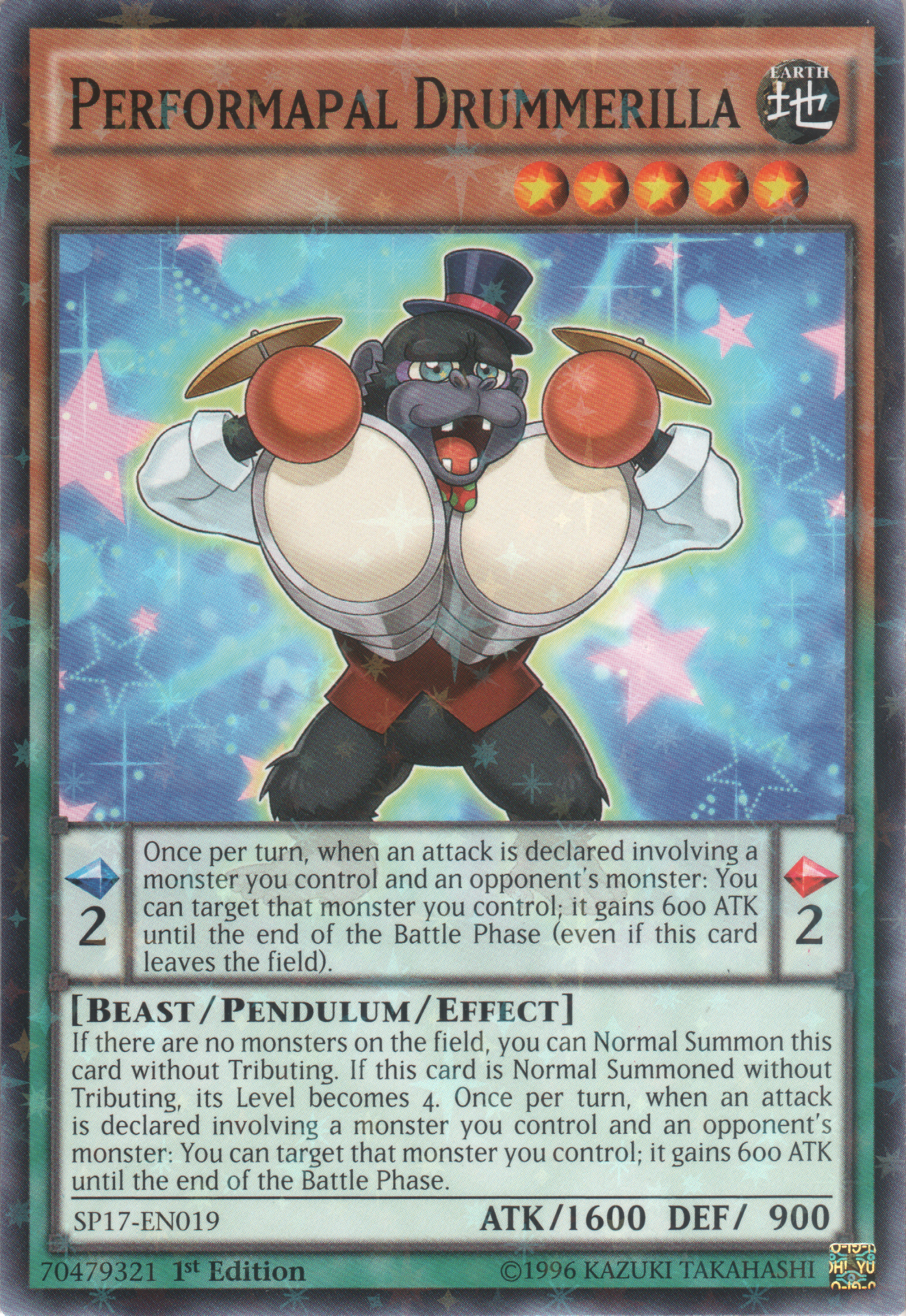 Performapal Drummerilla [SP17-EN019] Starfoil Rare | Devastation Store