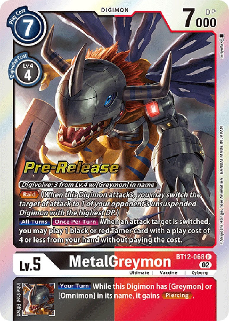 MetalGreymon [BT12-068] [Across Time Pre-Release Cards] | Devastation Store