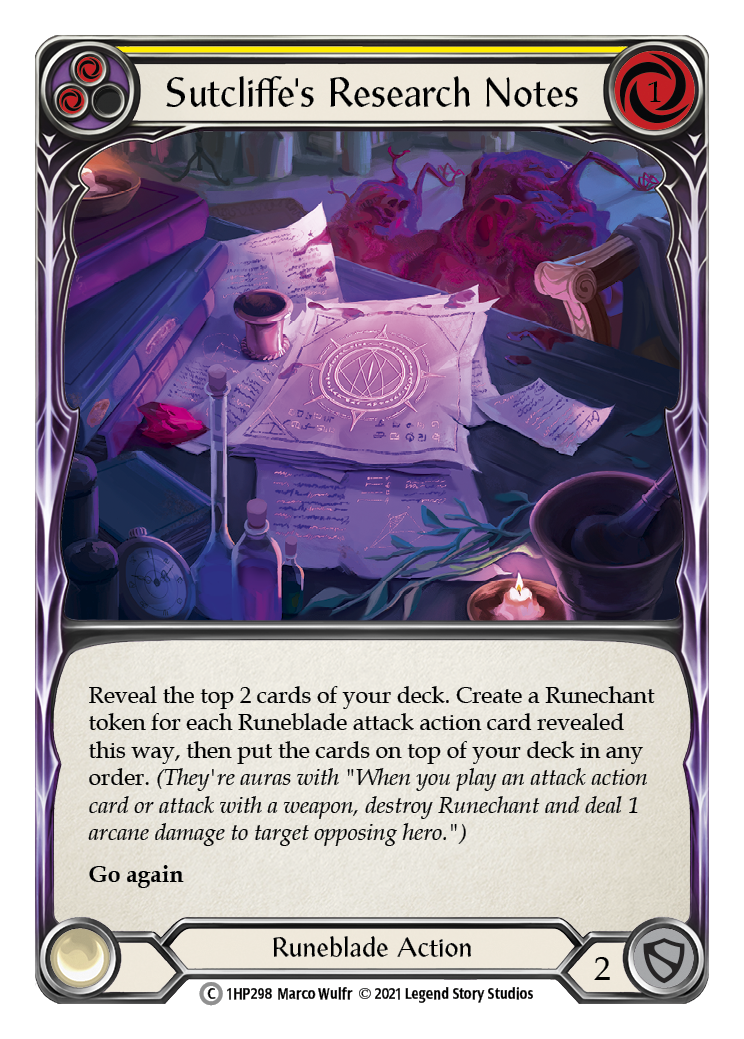 Sutcliffe's Research Notes (Yellow) [1HP298] | Devastation Store