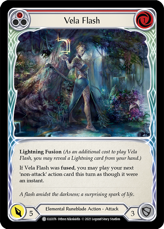 Vela Flash (Red) [ELE076] (Tales of Aria)  1st Edition Rainbow Foil | Devastation Store