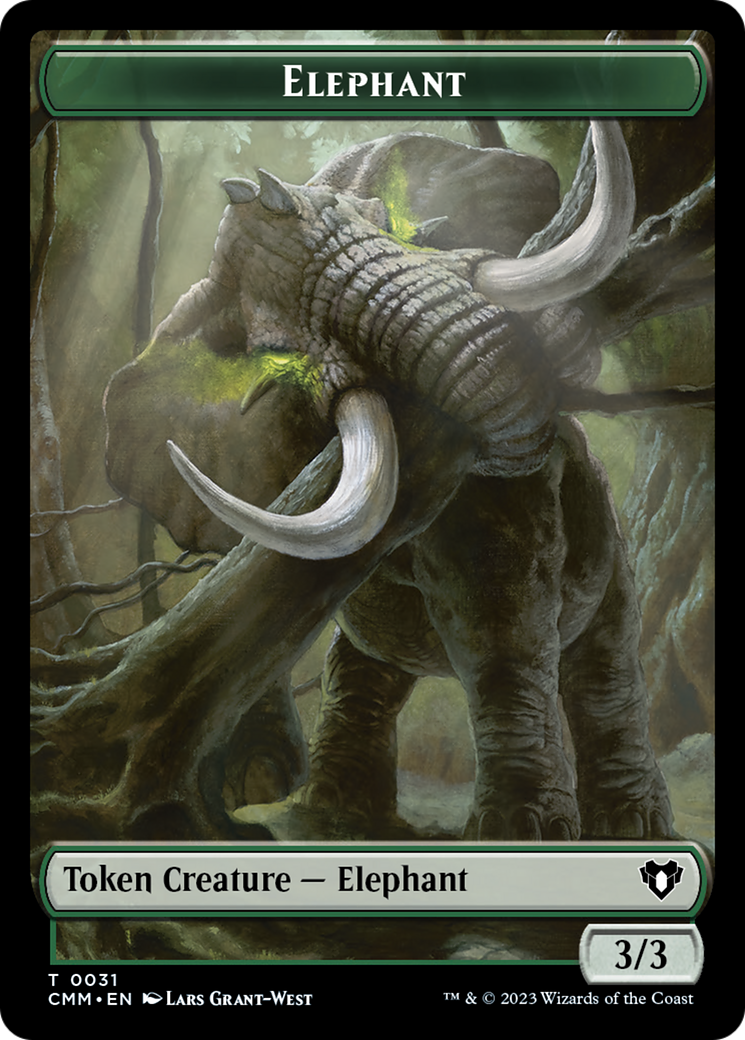 Soldier // Elephant Double-Sided Token [Commander Masters Tokens] | Devastation Store