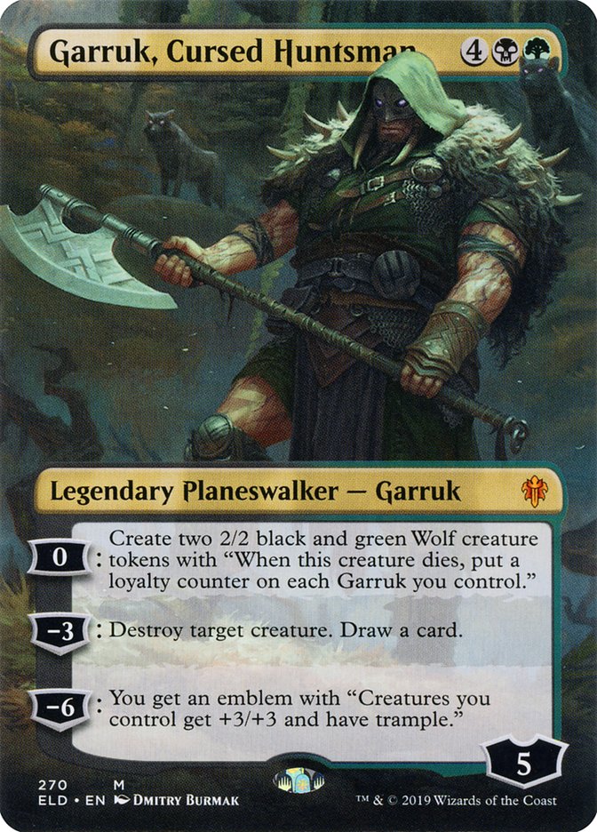 Garruk, Cursed Huntsman (Borderless) [Throne of Eldraine] | Devastation Store