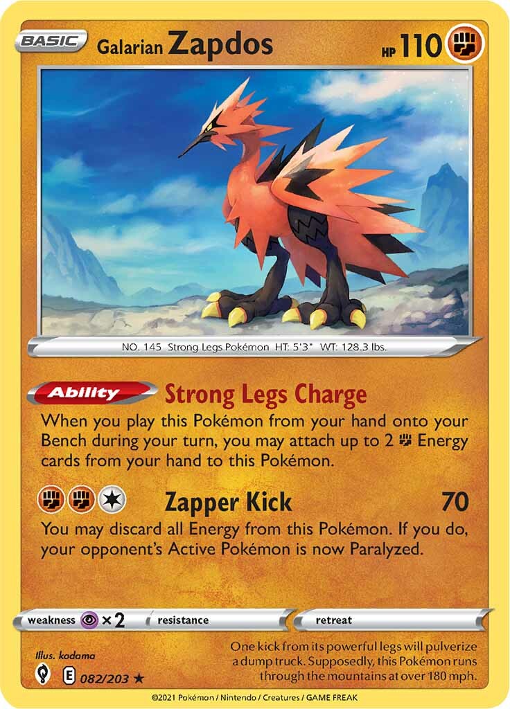 Galarian Zapdos (082/203) [Sword & Shield: Evolving Skies] | Devastation Store