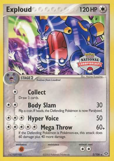 Exploud (3/106) (National Championship Promo) [EX: Emerald] | Devastation Store