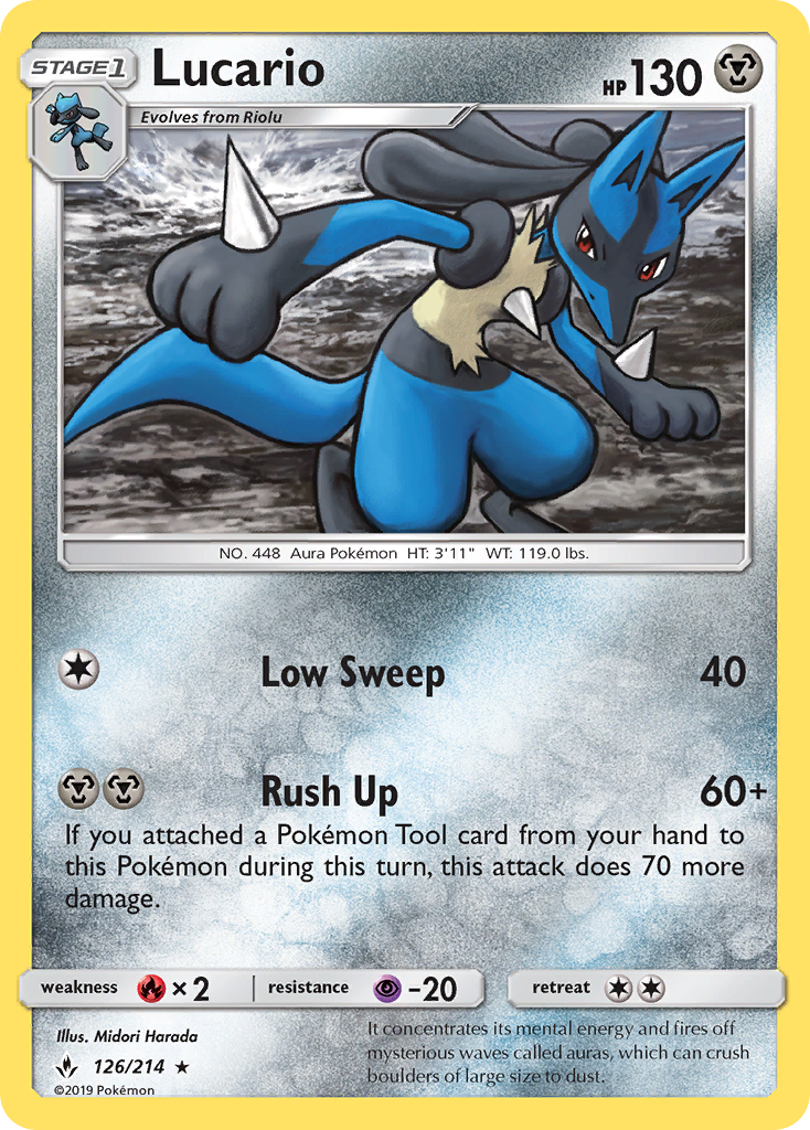 Lucario (126/214) [Sun & Moon: Unbroken Bonds] | Devastation Store