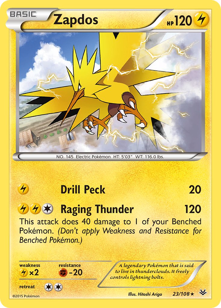 Zapdos(23/108) (Theme Deck Exclusive) [XY: Roaring Skies] | Devastation Store