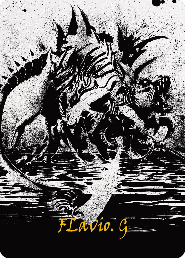 Karumonix, the Rat King Art Card (Gold-Stamped Signature) [Phyrexia: All Will Be One Art Series] | Devastation Store