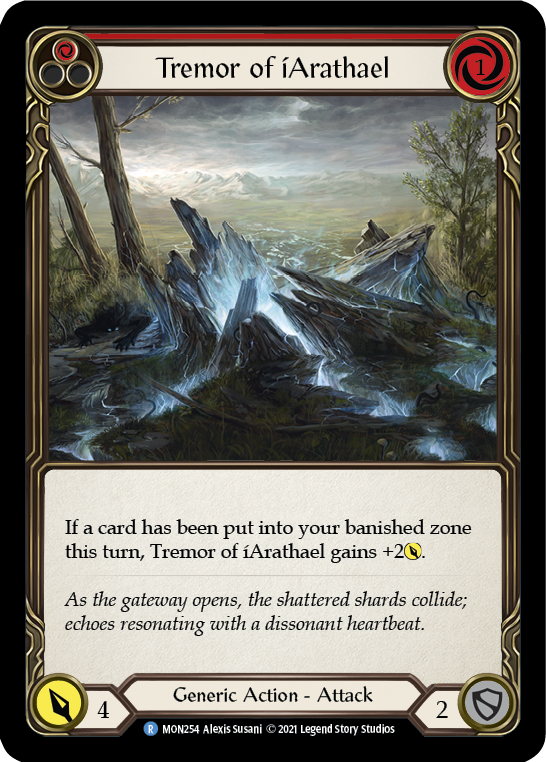 Tremor of iArathael (Red) (Rainbow Foil) [MON254-RF] 1st Edition Rainbow Foil - Devastation Store | Devastation Store