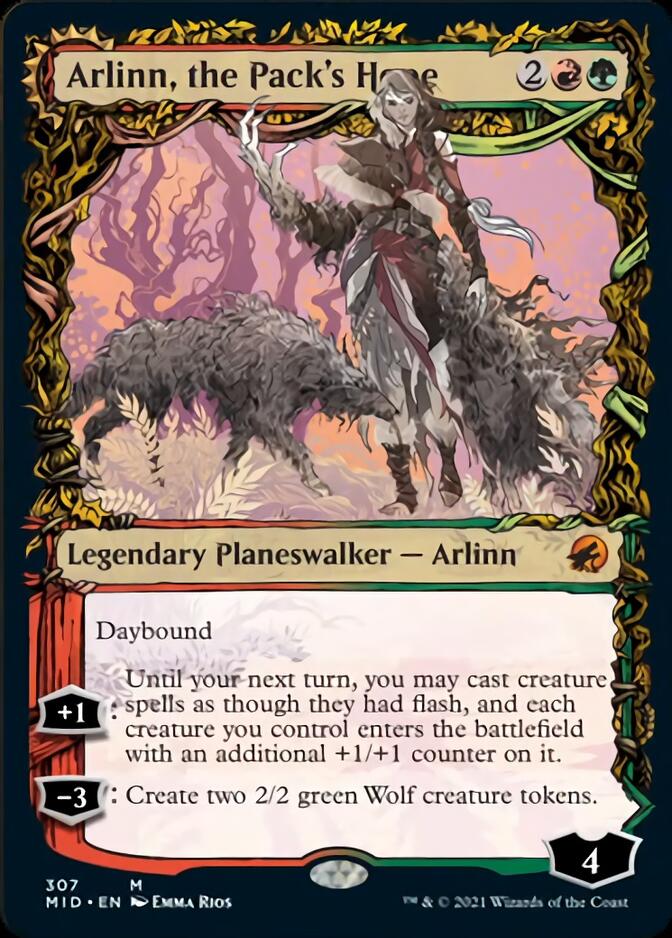 Arlinn, the Pack's Hope // Arlinn, the Moon's Fury (Showcase Equinox) [Innistrad: Midnight Hunt] | Devastation Store