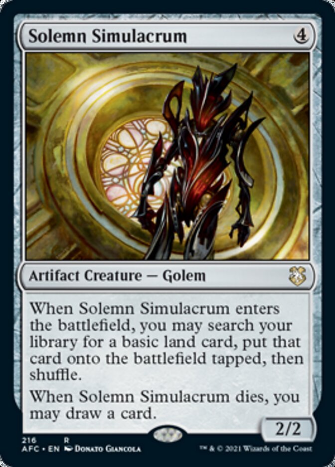 Solemn Simulacrum [Dungeons & Dragons: Adventures in the Forgotten Realms Commander] | Devastation Store