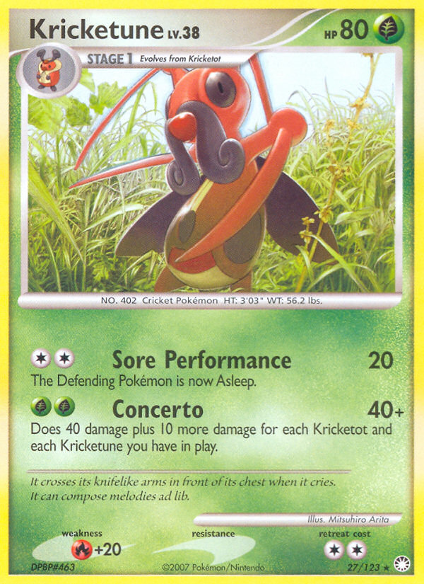 Kricketune (27/123) [Diamond & Pearl: Mysterious Treasures] | Devastation Store