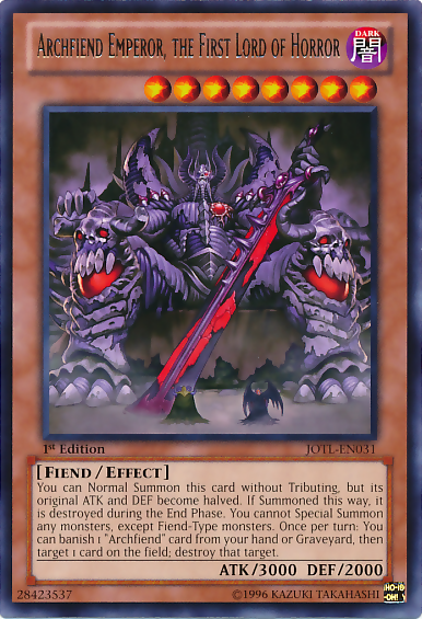 Archfiend Emperor, the First Lord of Horror [JOTL-EN031] Rare | Devastation Store