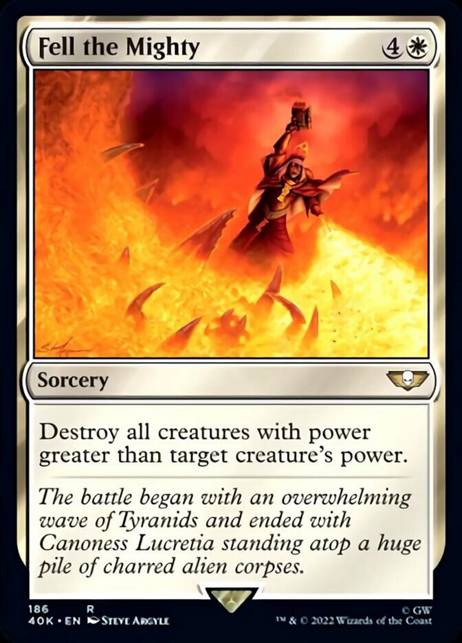 Fell the Mighty (Surge Foil) [Universes Beyond: Warhammer 40,000] | Devastation Store